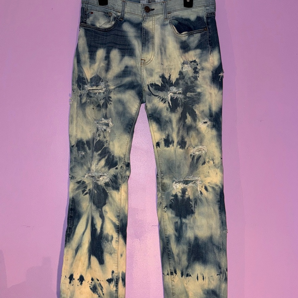Tommy Hilfiger Blue and Cream Tie-Dye Jeans